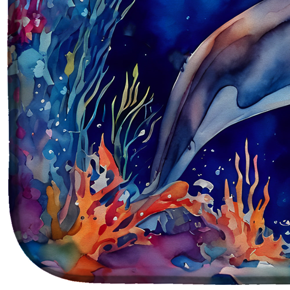 Caroline's Treasures Dolphin Dish Drying Mat