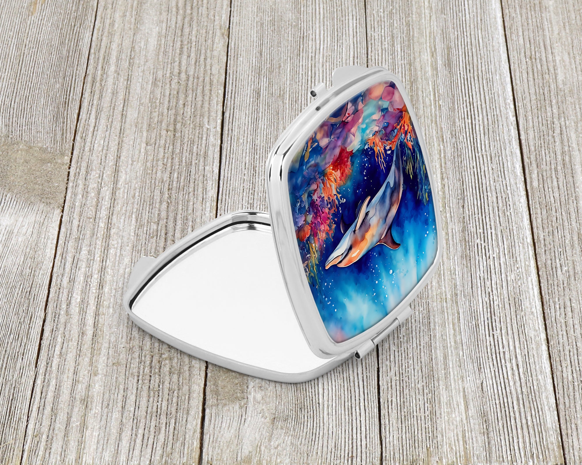 Caroline's Treasures Dolphin Compact Mirror – Stylish Purse Mirror with Artistic Covers