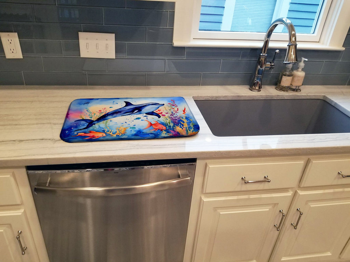 Caroline's Treasures Dolphin Dish Drying Mat