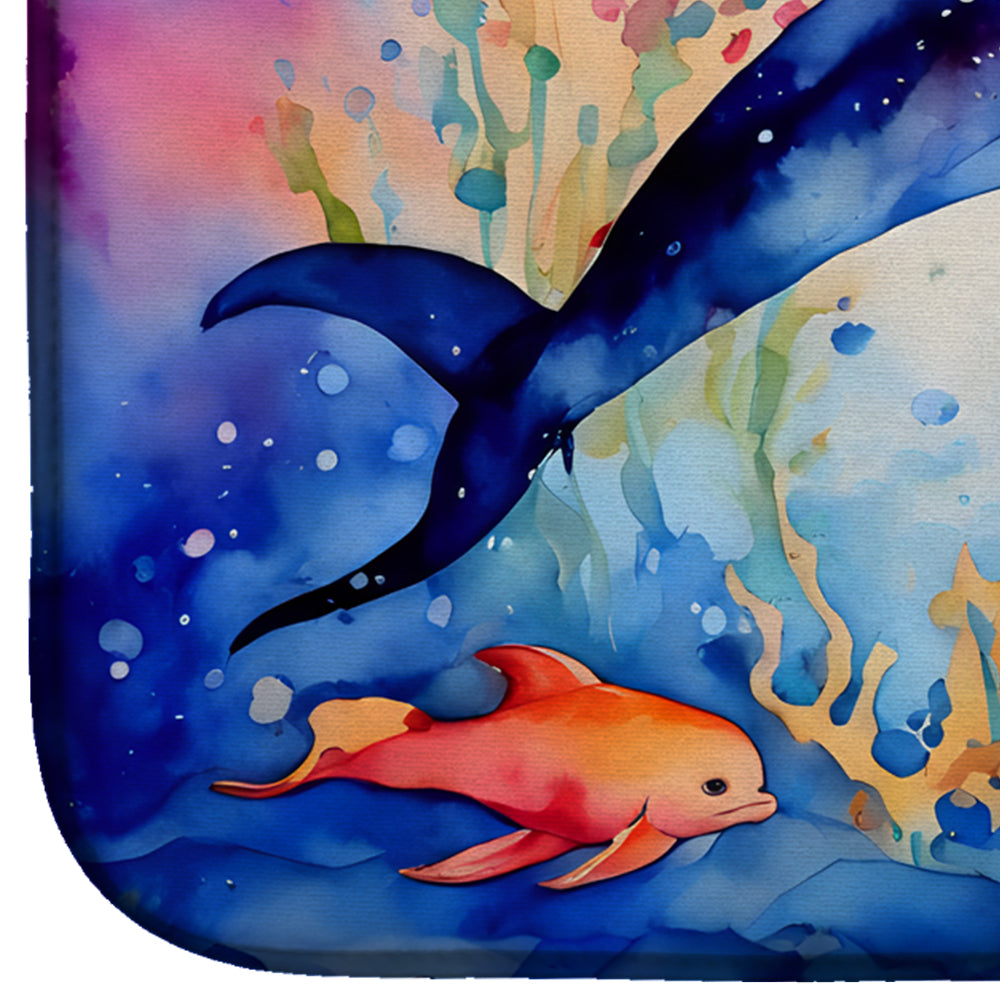 Caroline's Treasures Dolphin Dish Drying Mat