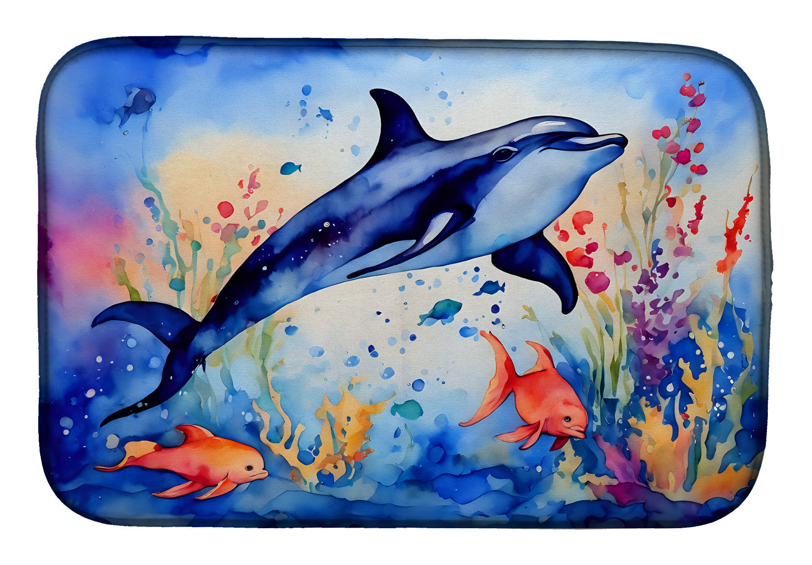 Caroline's Treasures Dolphin Dish Drying Mat