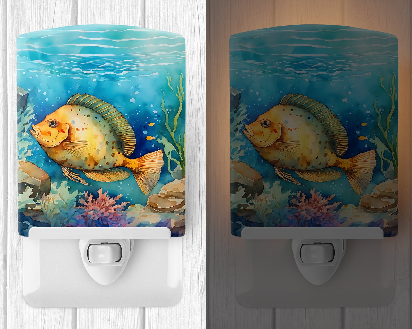 Caroline's Treasures Flounder Ceramic Night Light