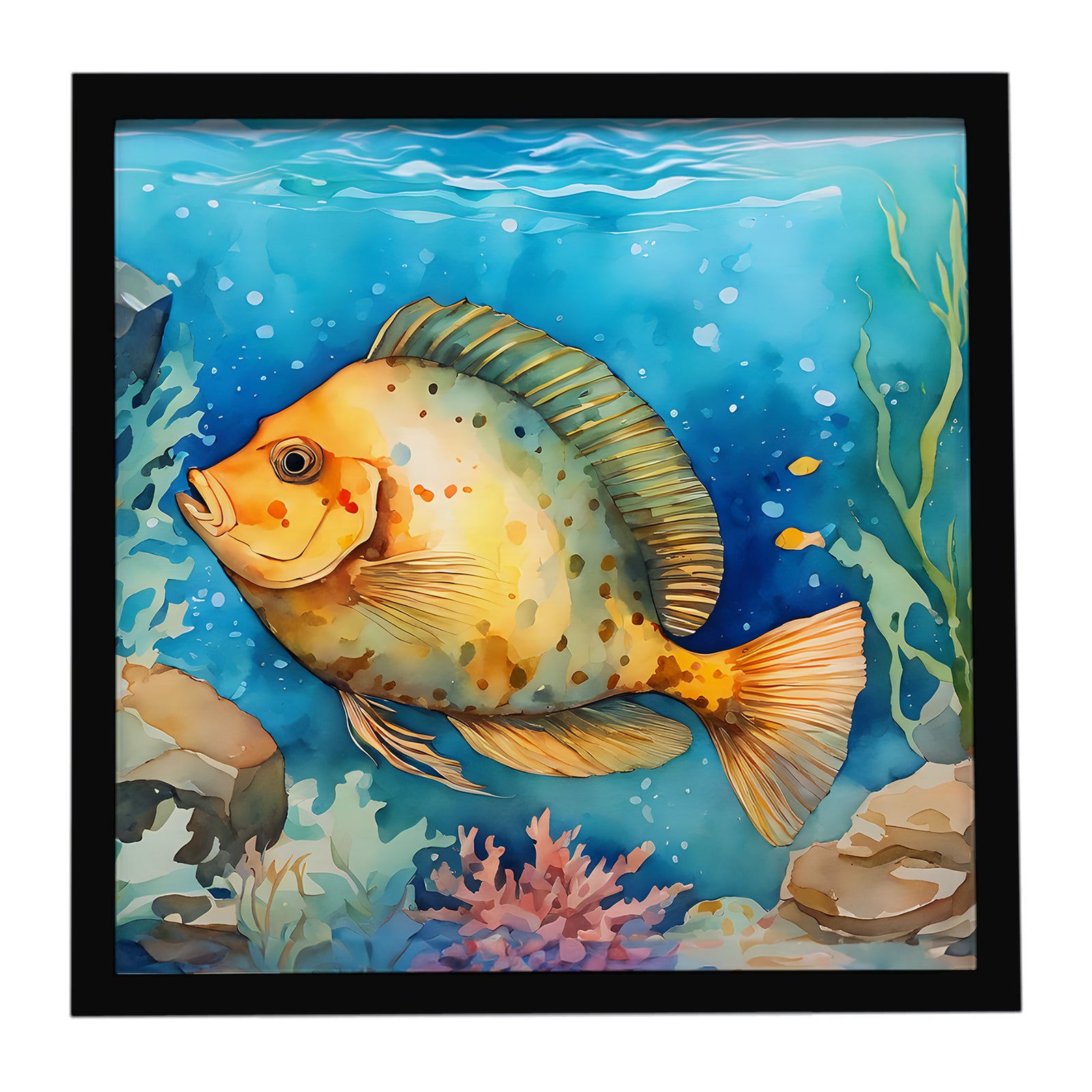 Caroline's Treasures Flounder Framed Metal Print