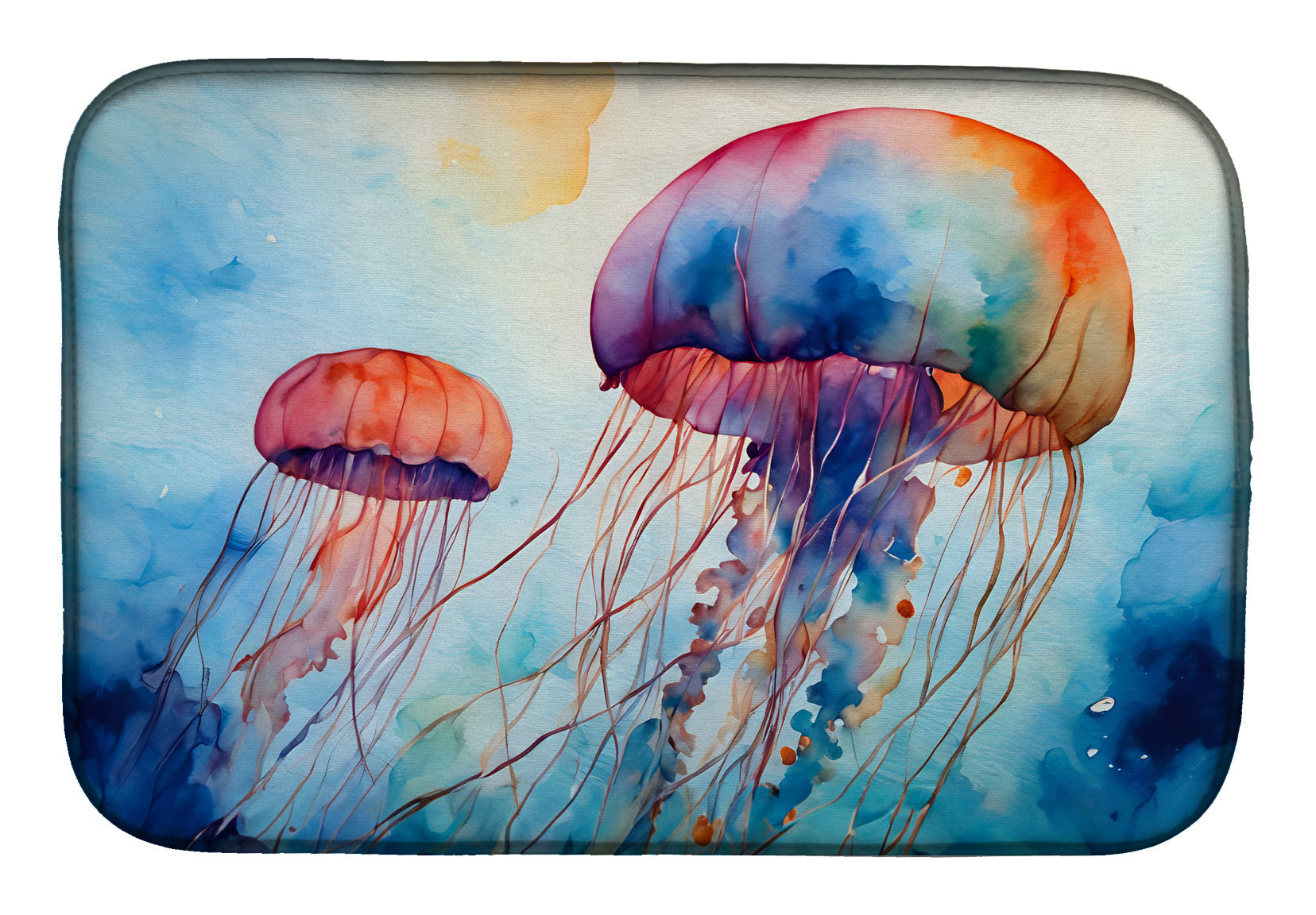 Caroline's Treasures Jellyfish Dish Drying Mat