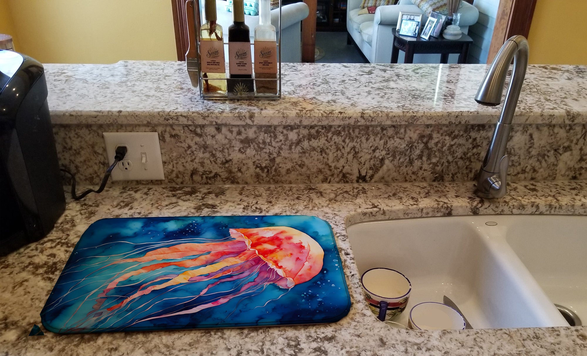 Caroline's Treasures Jellyfish Dish Drying Mat