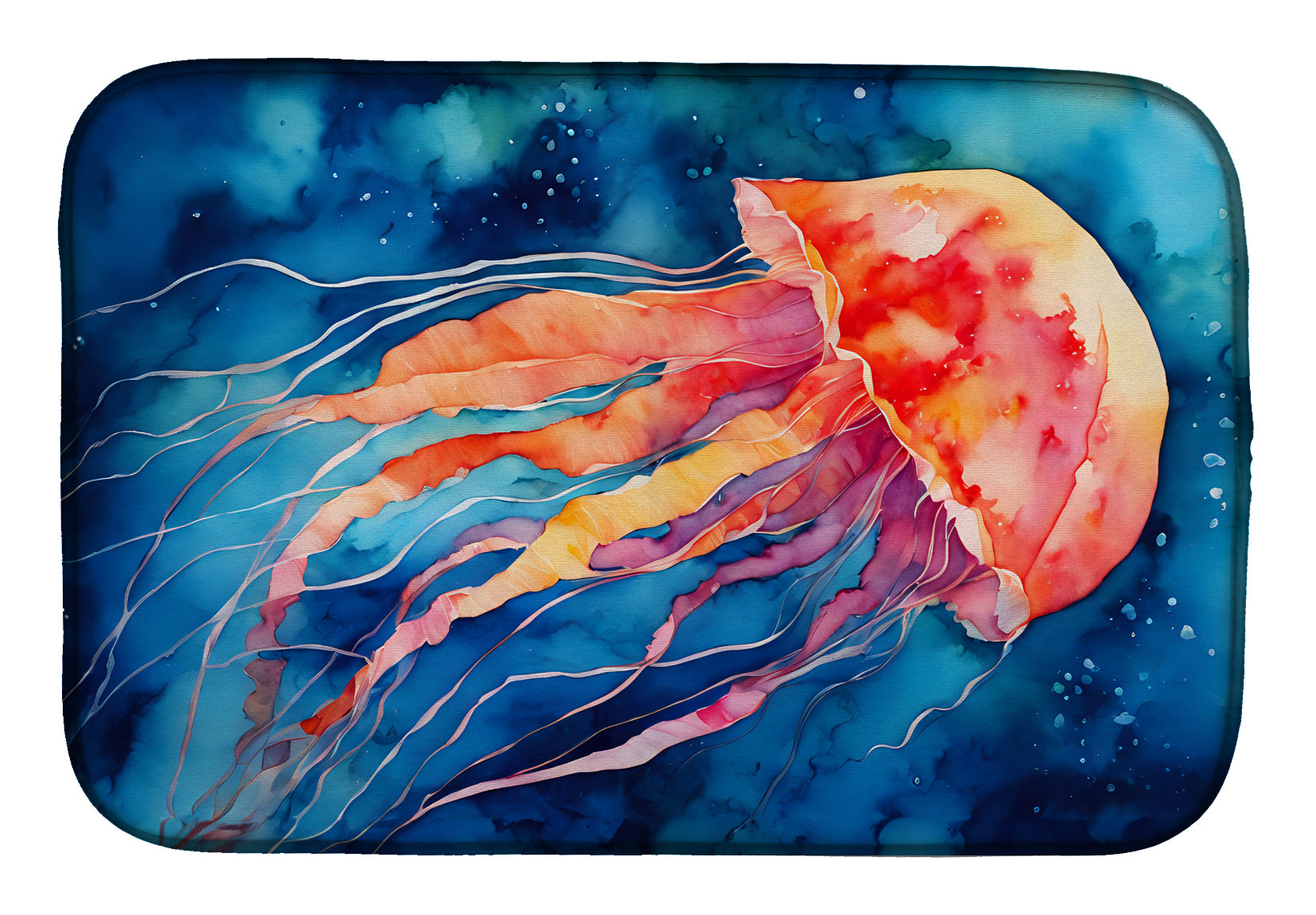 Caroline's Treasures Jellyfish Dish Drying Mat