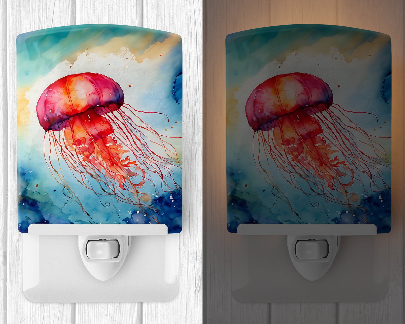Caroline's Treasures Jellyfish Ceramic Night Light