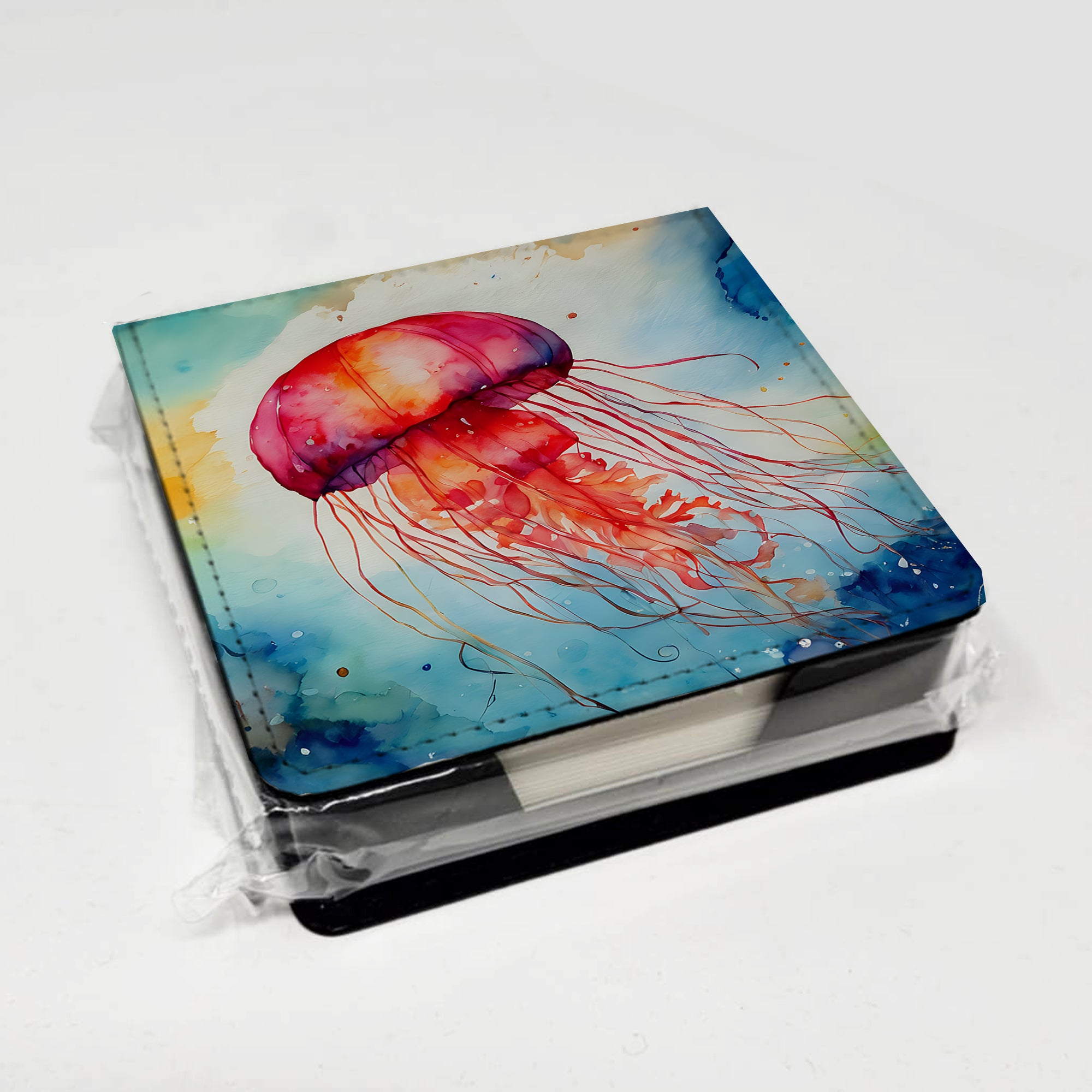 Caroline's Treasures Jellyfish PU Leather Note Paper Holder