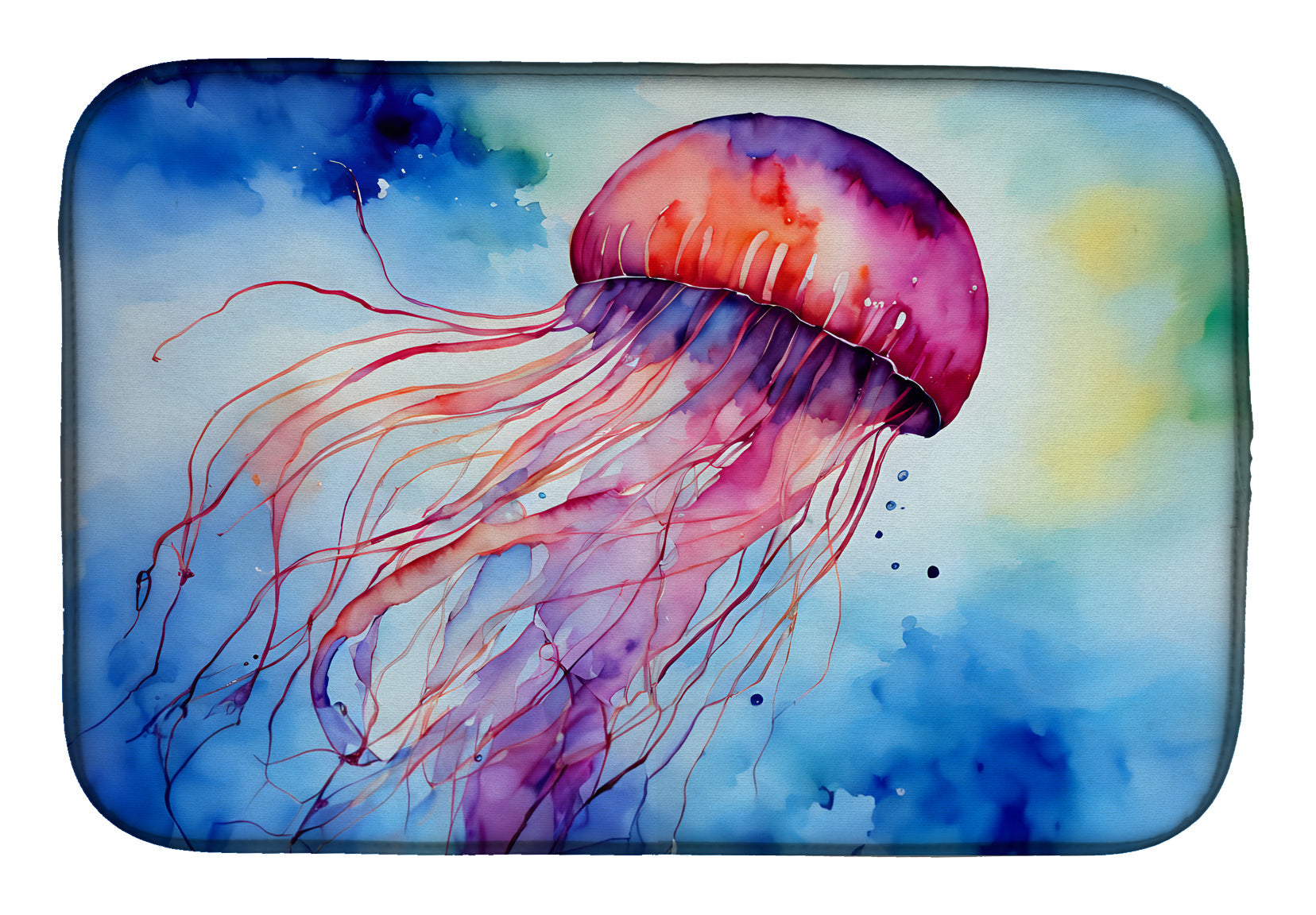 Caroline's Treasures Jellyfish Dish Drying Mat