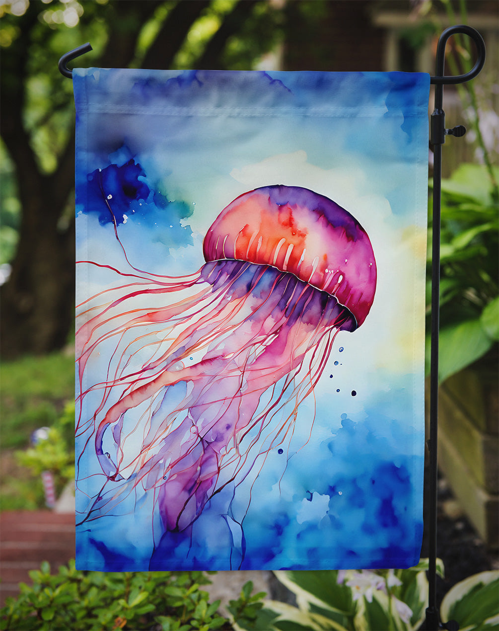 Jellyfish Garden Flag