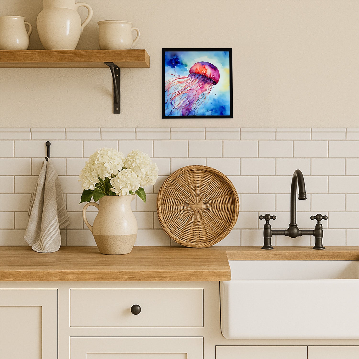 Caroline's Treasures Jellyfish Framed Metal Print