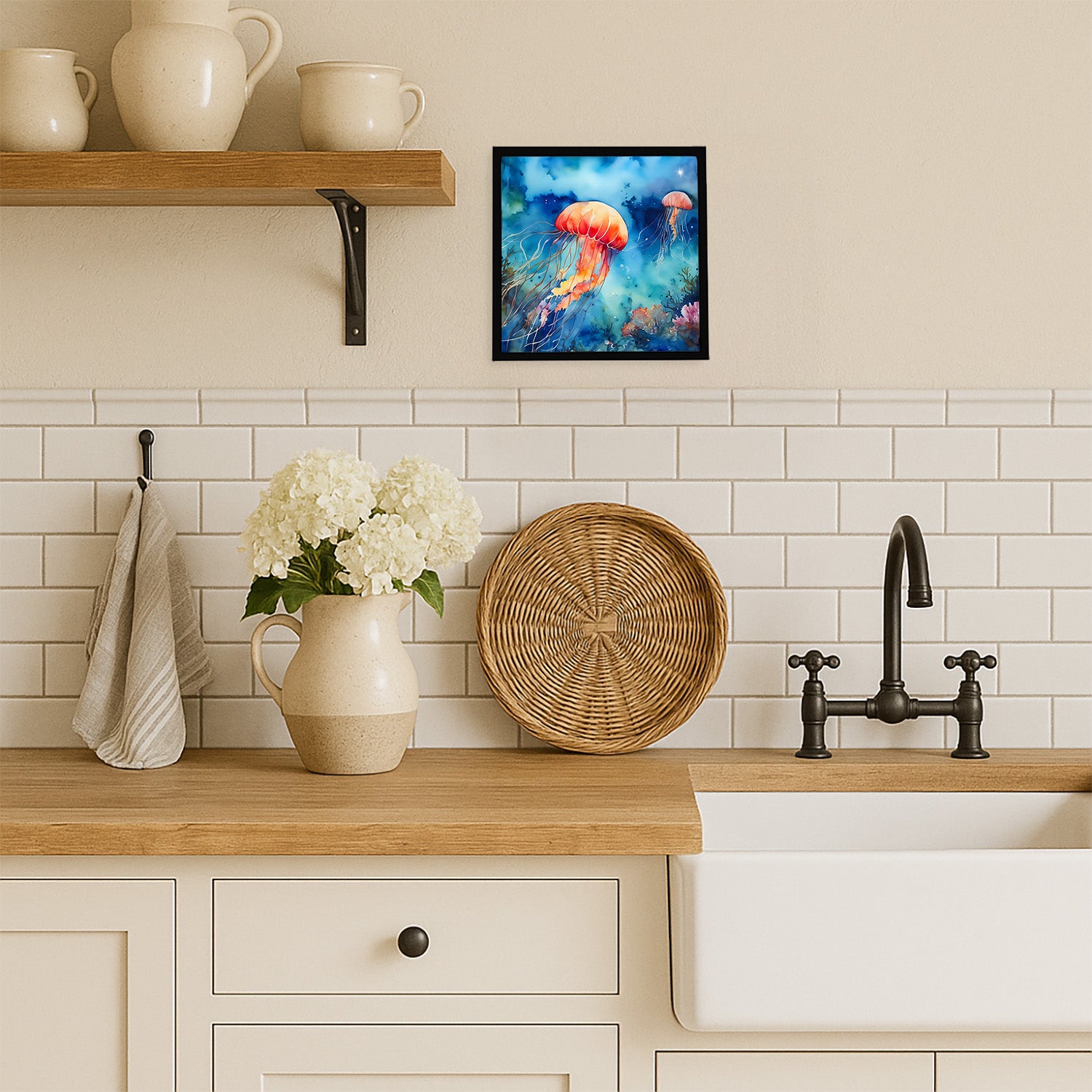 Caroline's Treasures Jellyfish Framed Metal Print