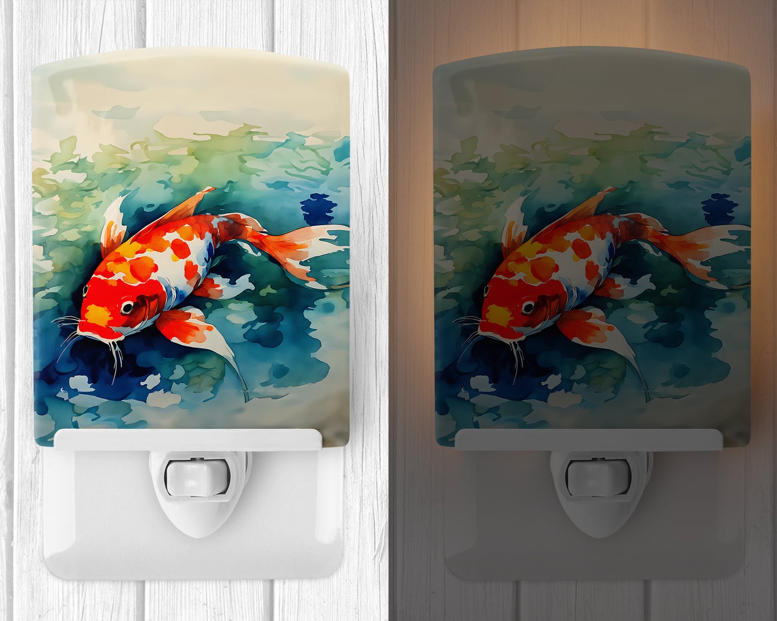 Caroline's Treasures Koi Fish Ceramic Night Light