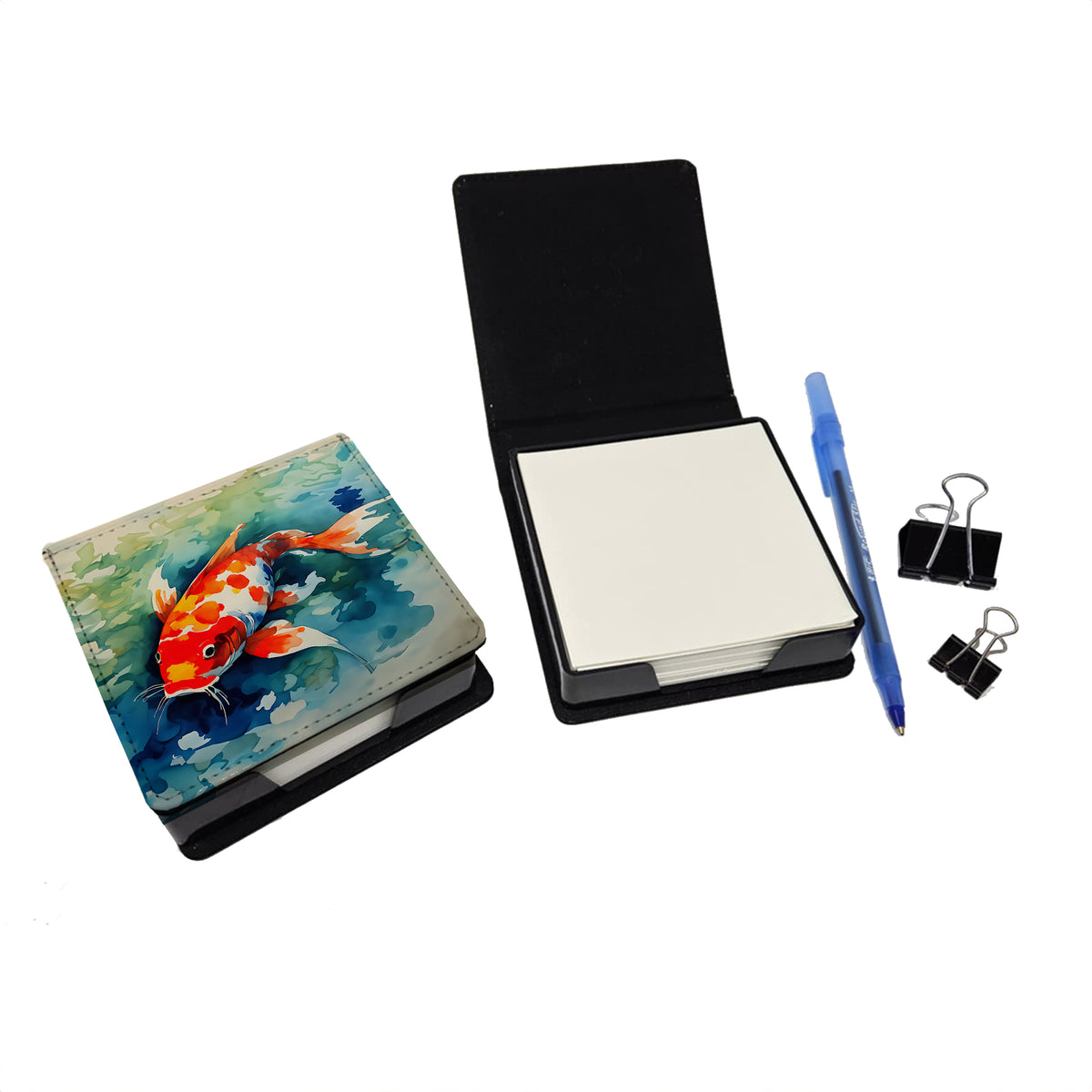 Caroline's Treasures Koi Fish PU Leather Note Paper Holder