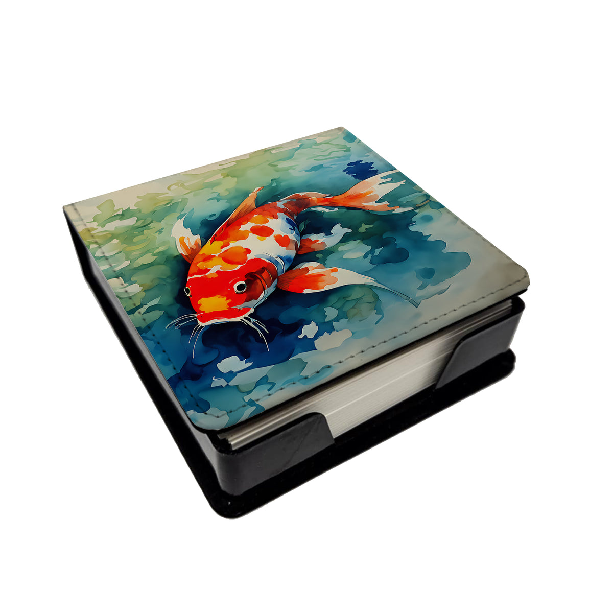 Caroline's Treasures Koi Fish PU Leather Note Paper Holder