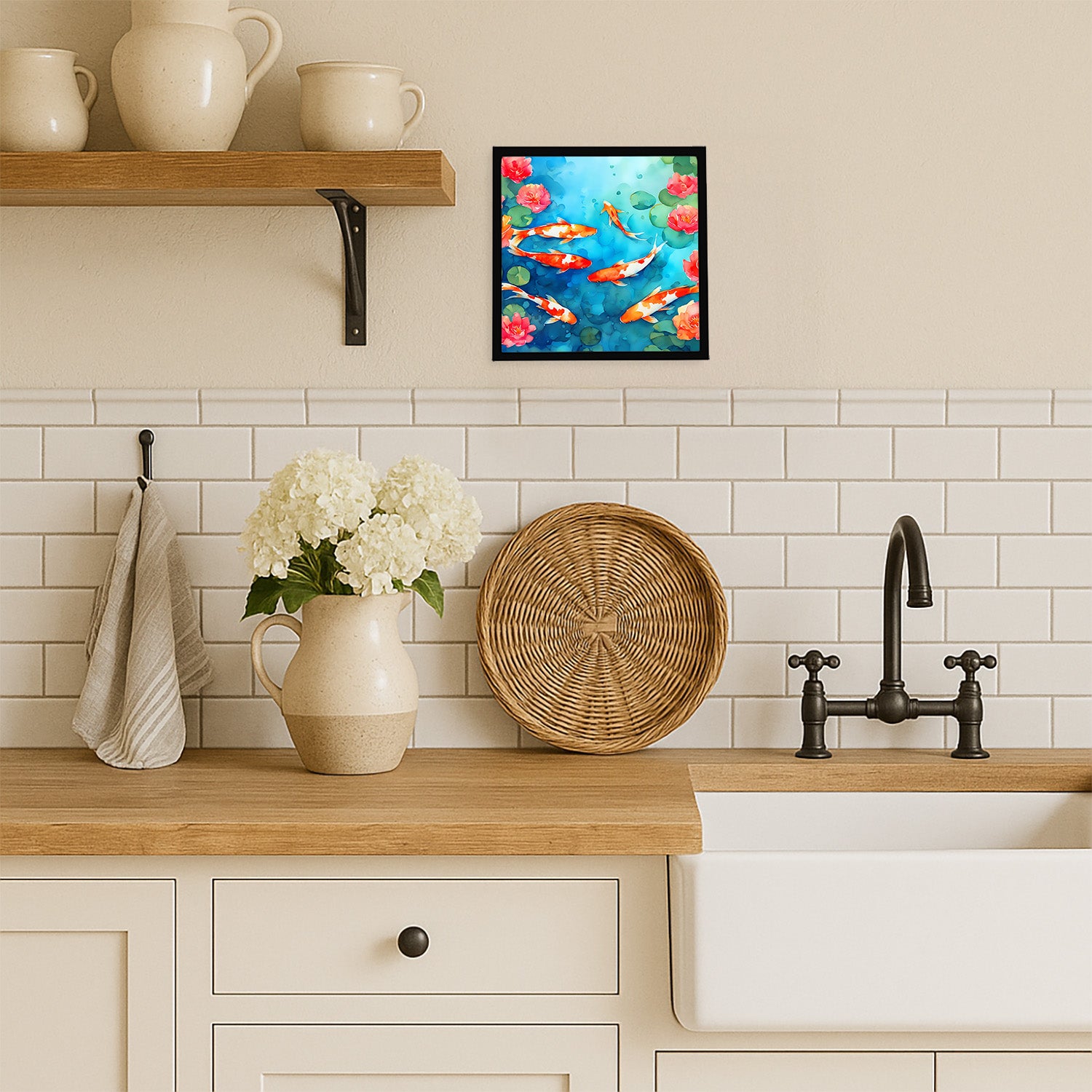 Caroline's Treasures Koi Fish Framed Metal Print