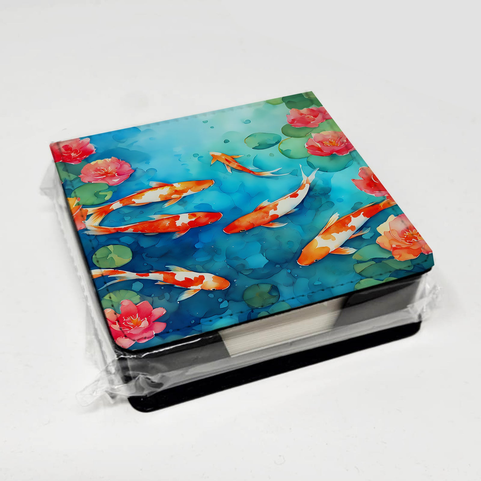 Caroline's Treasures Koi Fish PU Leather Note Paper Holder
