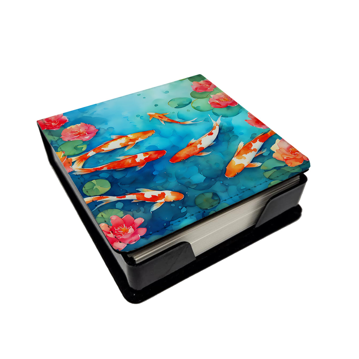 Caroline's Treasures Koi Fish PU Leather Note Paper Holder