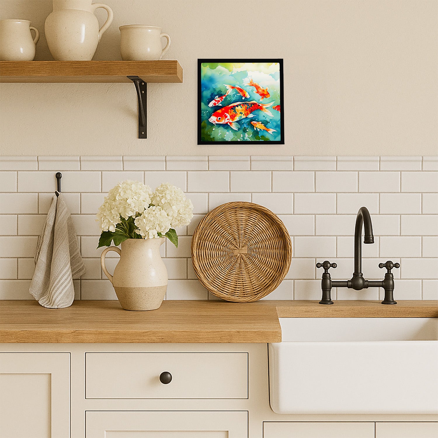 Caroline's Treasures Koi Fish Framed Metal Print