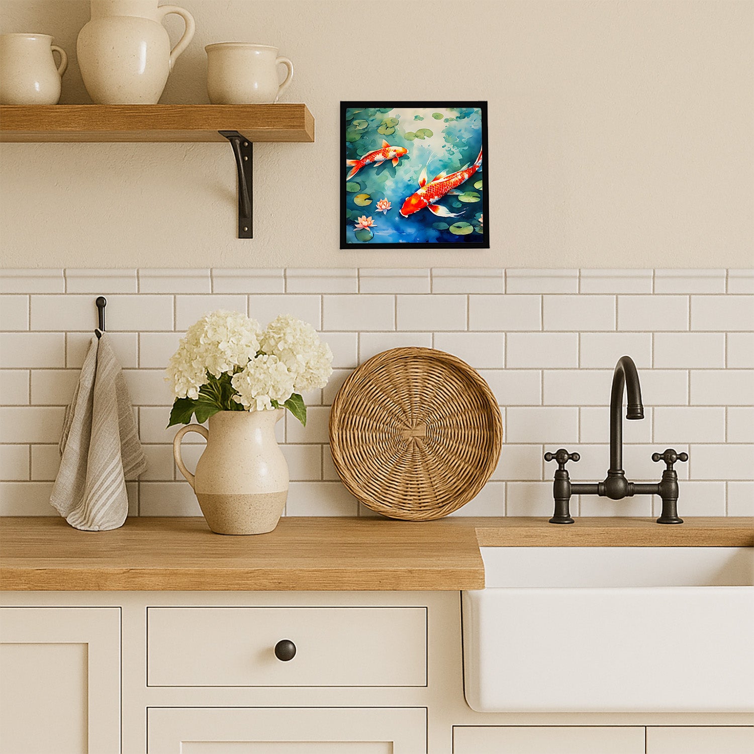 Caroline's Treasures Koi Fish Framed Metal Print