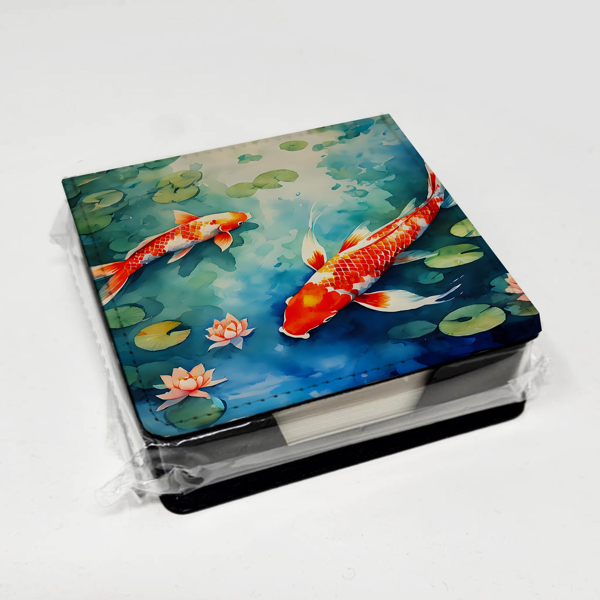 Caroline's Treasures Koi Fish PU Leather Note Paper Holder