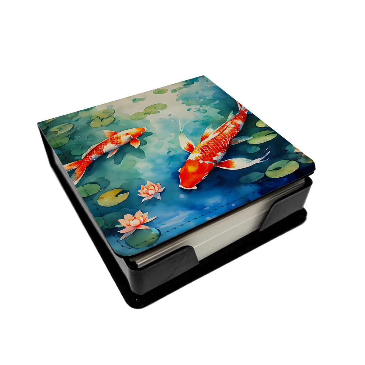 Caroline's Treasures Koi Fish PU Leather Note Paper Holder