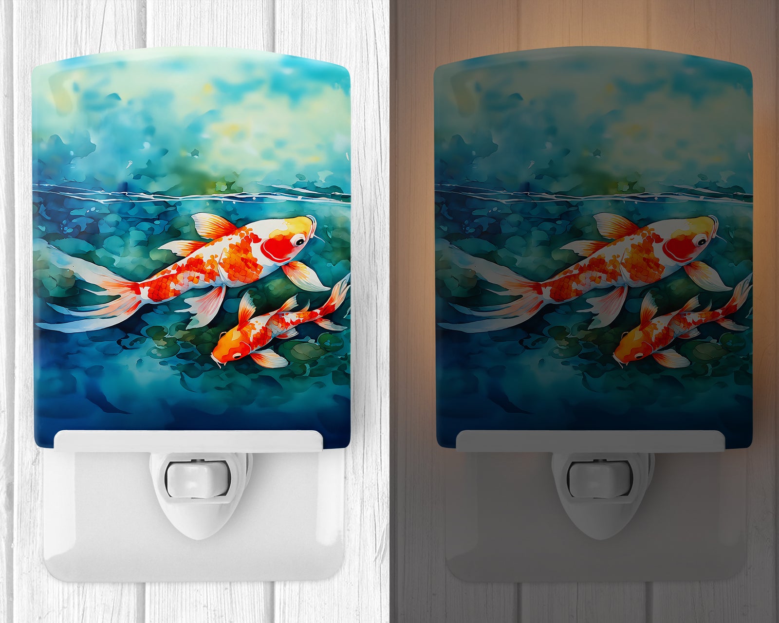 Caroline's Treasures Koi Fish Ceramic Night Light