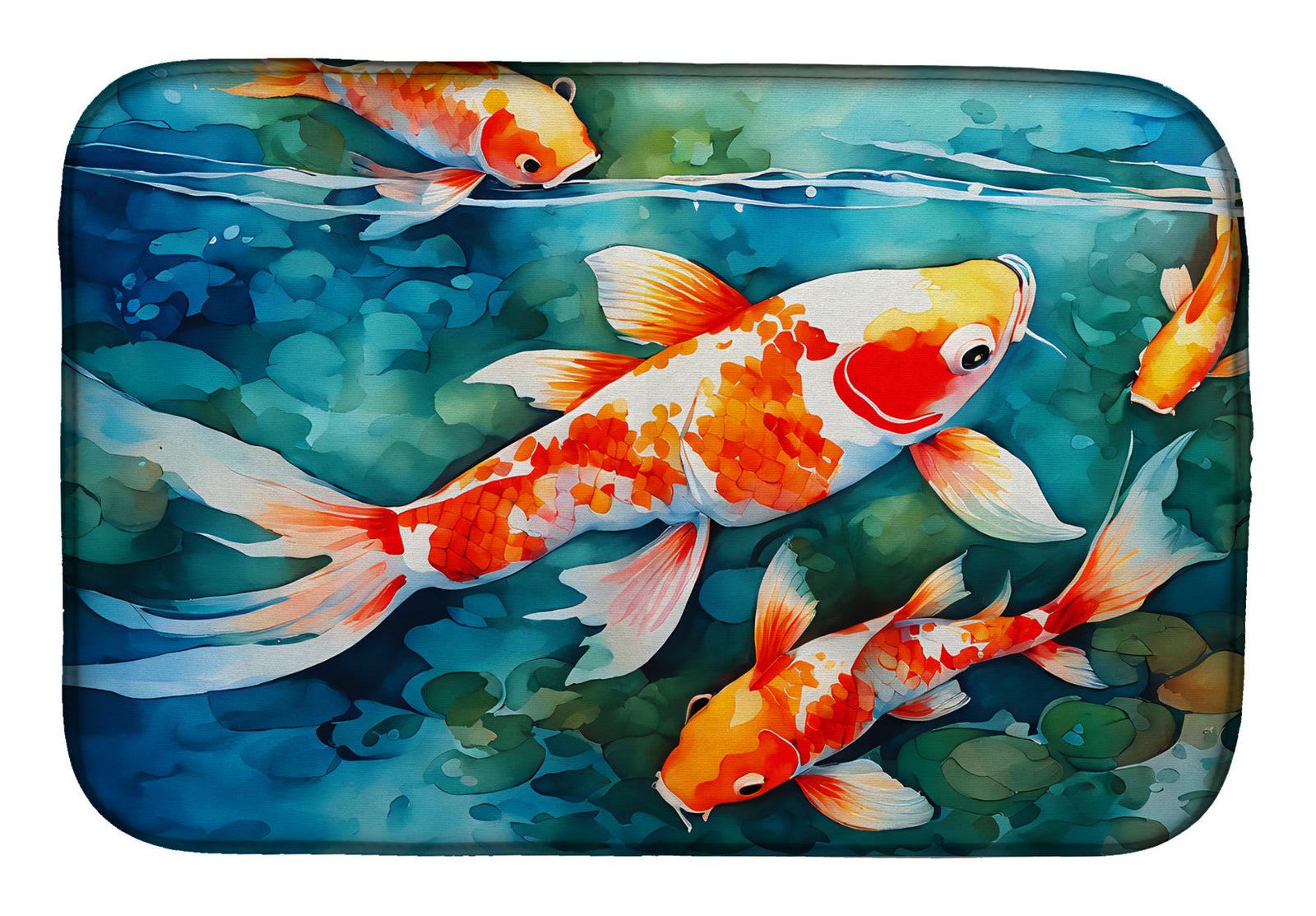 Caroline's Treasures Koi Fish Dish Drying Mat