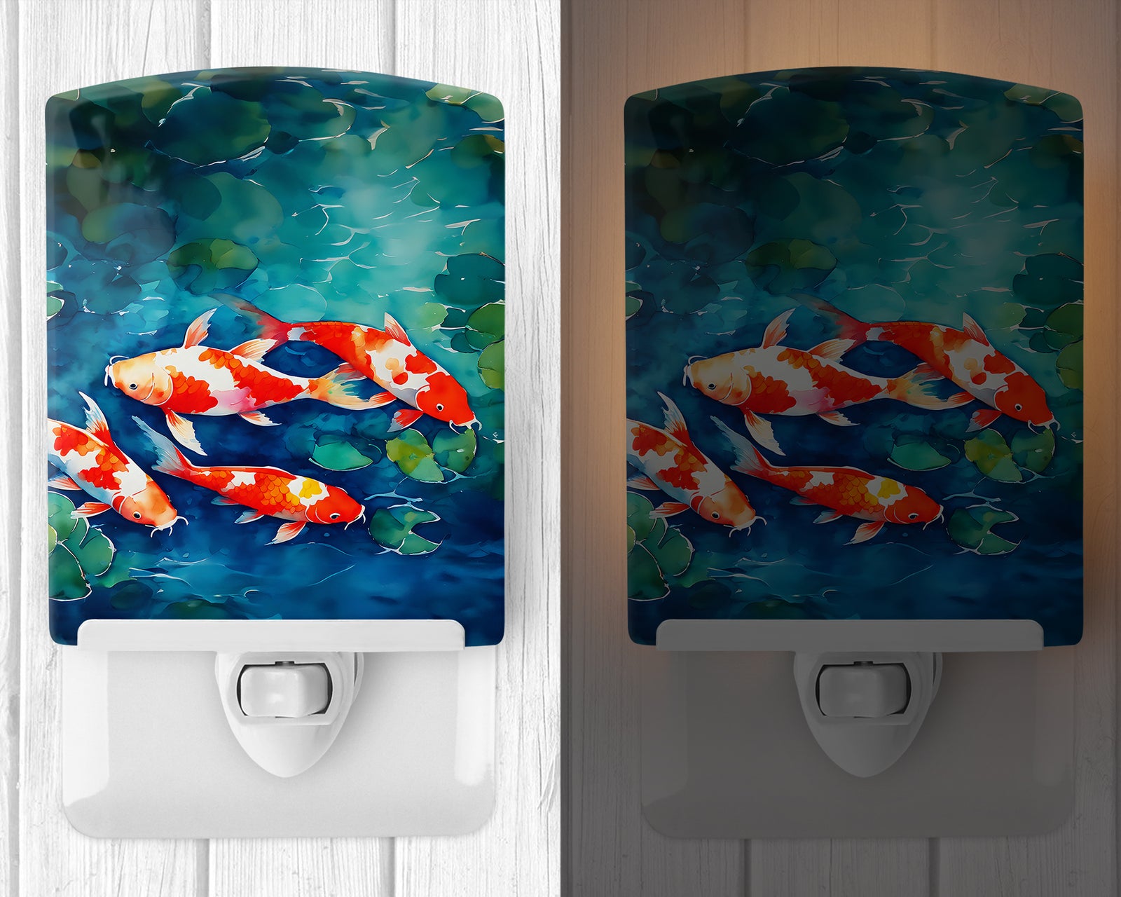 Caroline's Treasures Koi Fish Ceramic Night Light