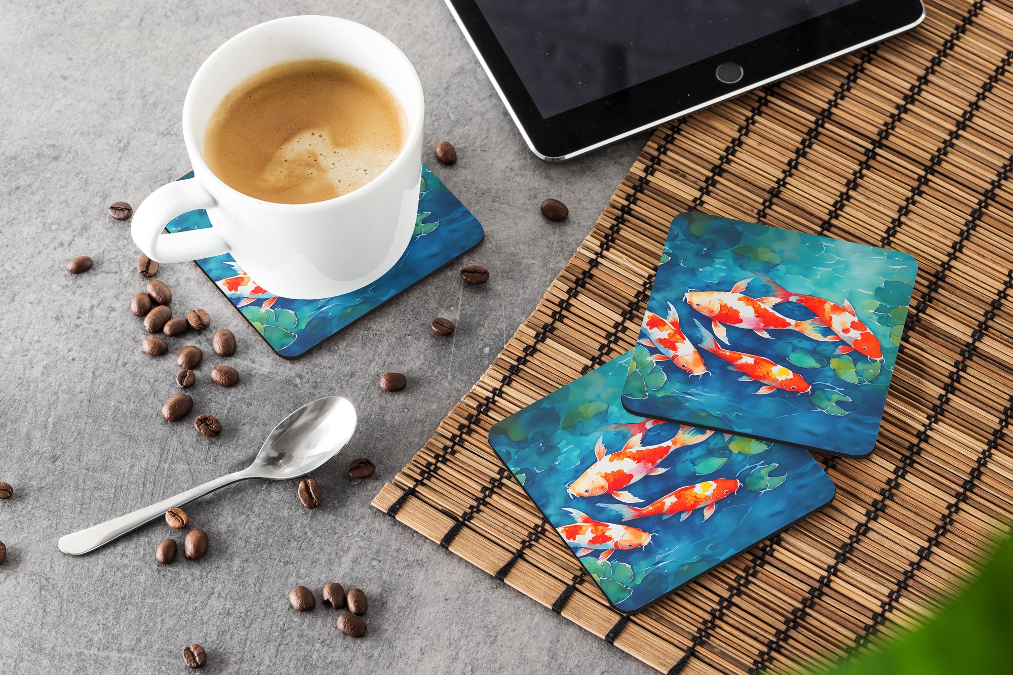 Koi Fish Foam Coasters