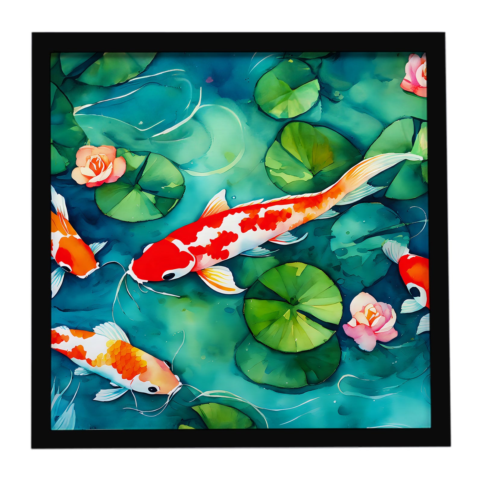 Caroline's Treasures Koi Fish Framed Metal Print