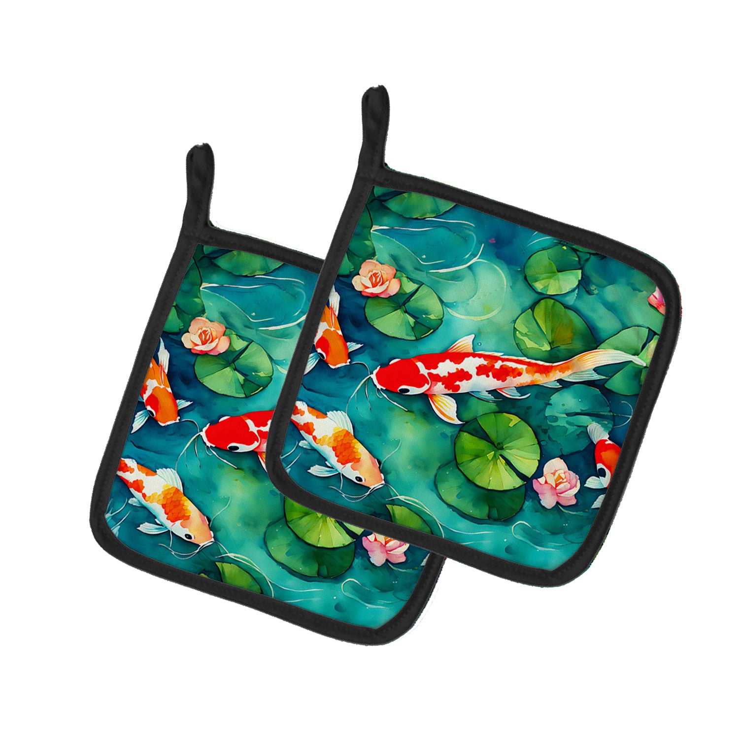 Caroline's Treasures Koi Fish Pot Holders - Set of 2 Decorative Kitchen Helpers | Made in the USA