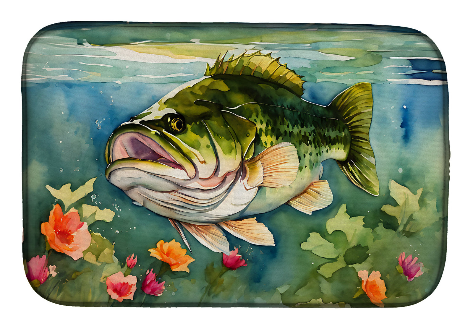 Caroline's Treasures Largemouth Bass Dish Drying Mat