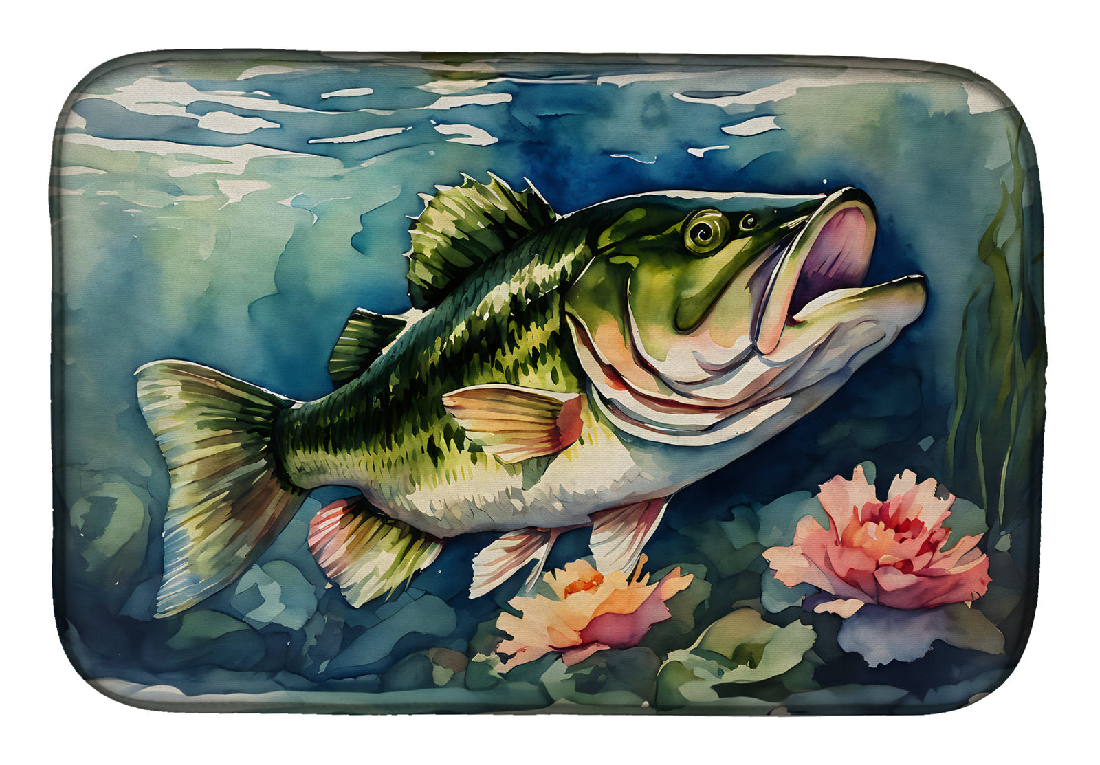 Caroline's Treasures Largemouth Bass Dish Drying Mat
