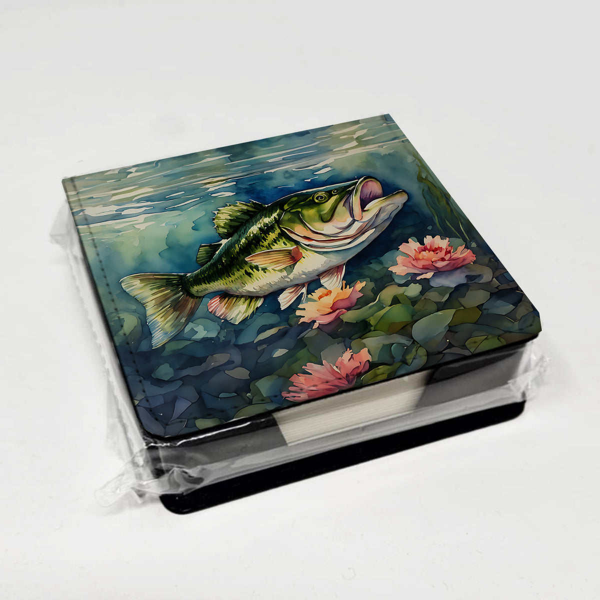 Caroline's Treasures Largemouth Bass PU Leather Note Paper Holder