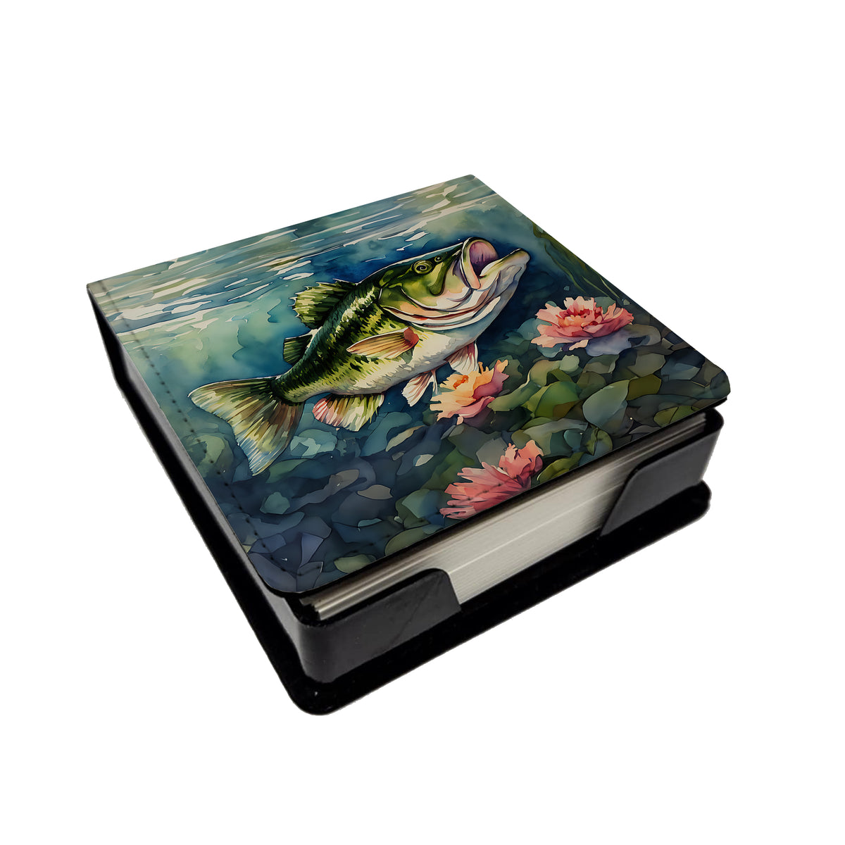 Caroline's Treasures Largemouth Bass PU Leather Note Paper Holder