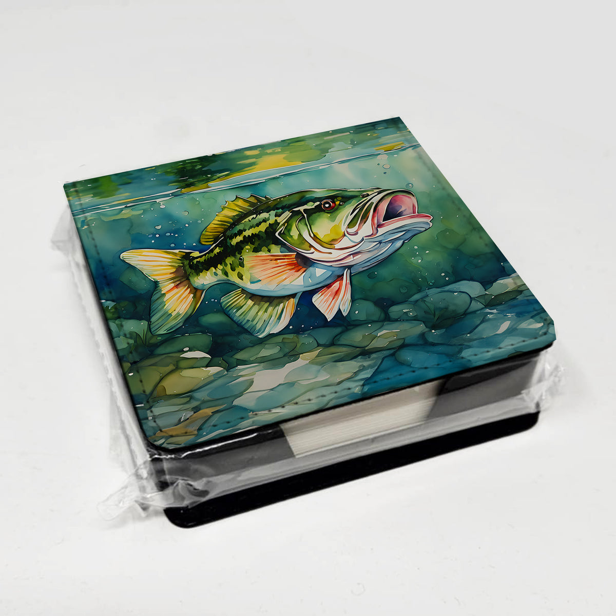 Caroline's Treasures Largemouth Bass PU Leather Note Paper Holder