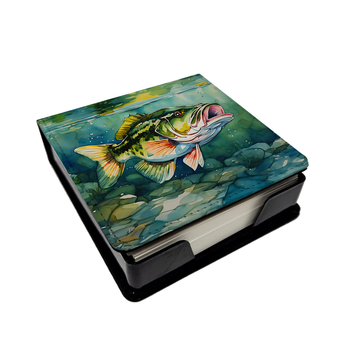 Caroline's Treasures Largemouth Bass PU Leather Note Paper Holder