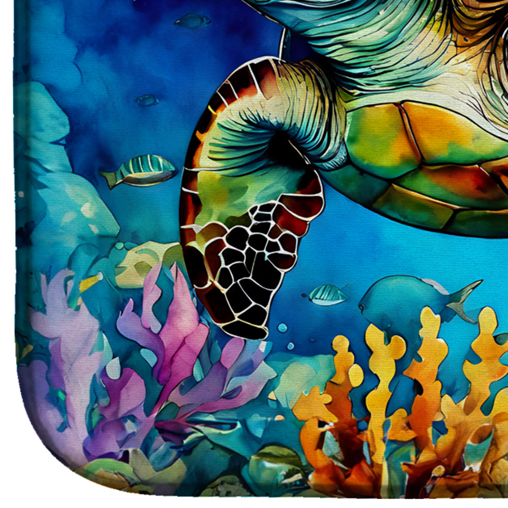 Caroline's Treasures Loggerhead Sea Turtle Dish Drying Mat
