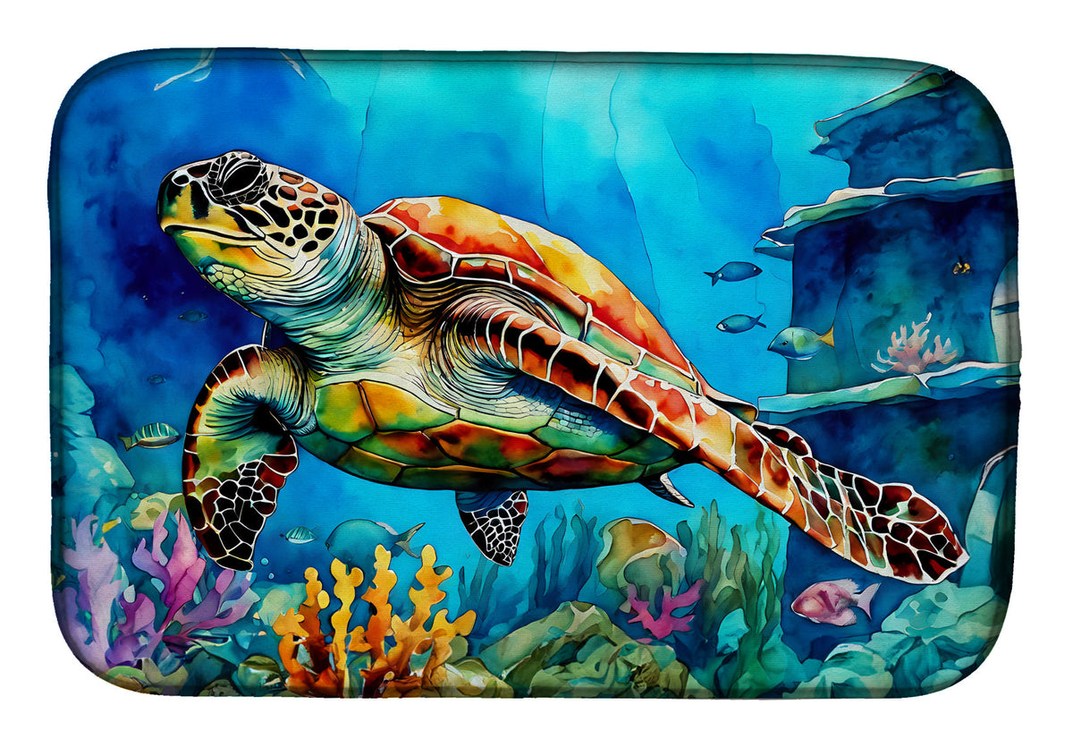 Caroline's Treasures Loggerhead Sea Turtle Dish Drying Mat