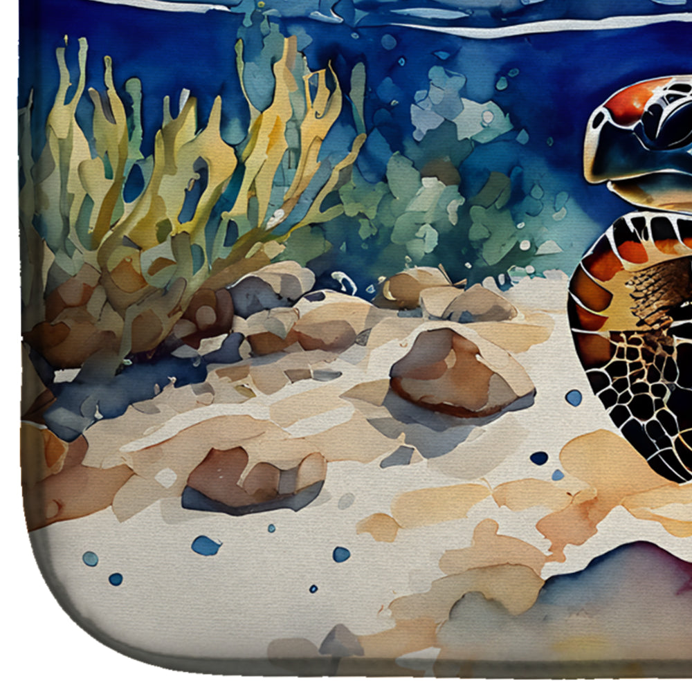Caroline's Treasures Loggerhead Sea Turtle Dish Drying Mat
