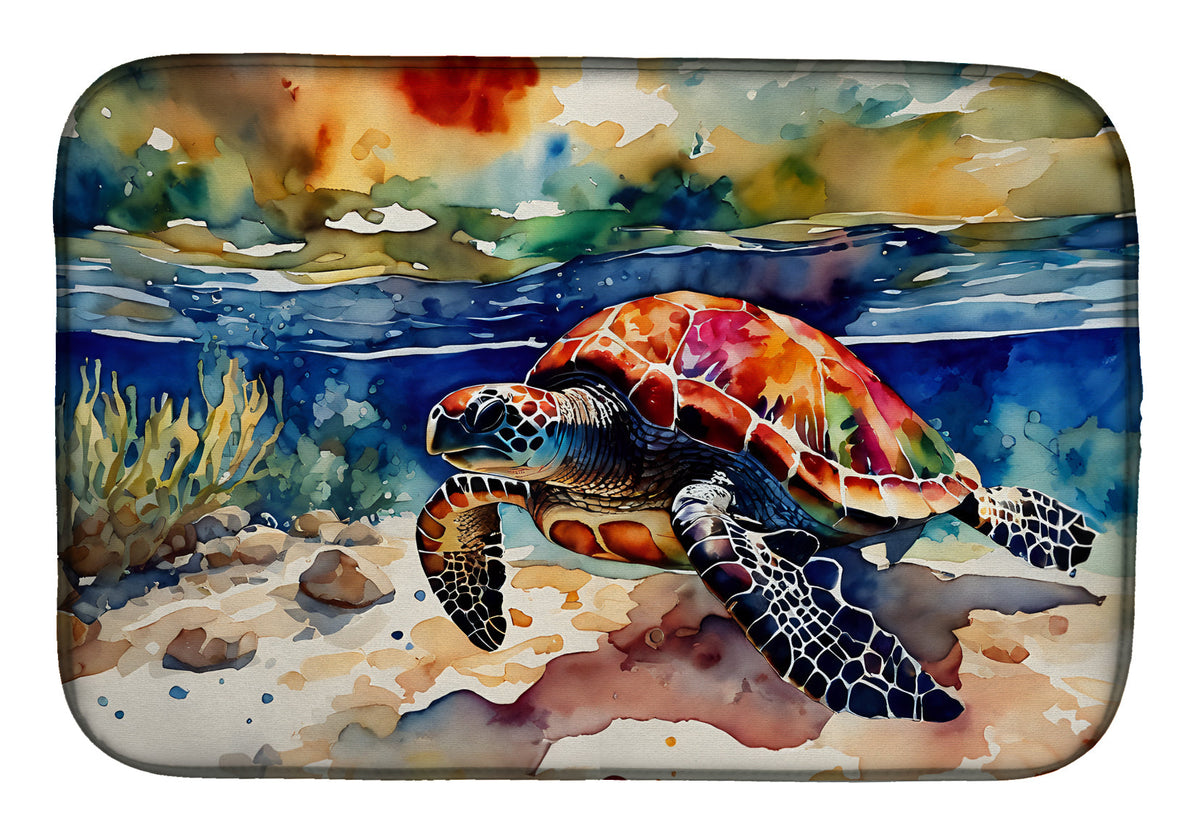 Caroline's Treasures Loggerhead Sea Turtle Dish Drying Mat