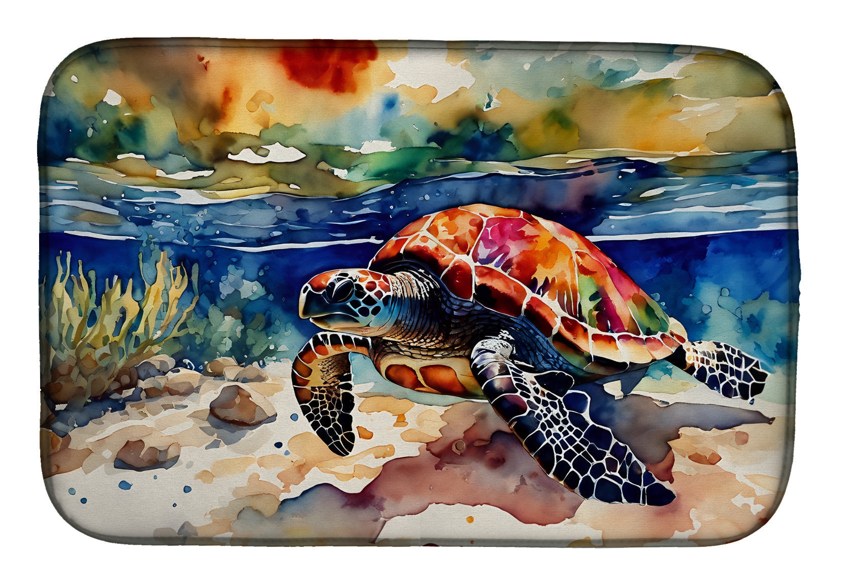 Caroline's Treasures Loggerhead Sea Turtle Dish Drying Mat