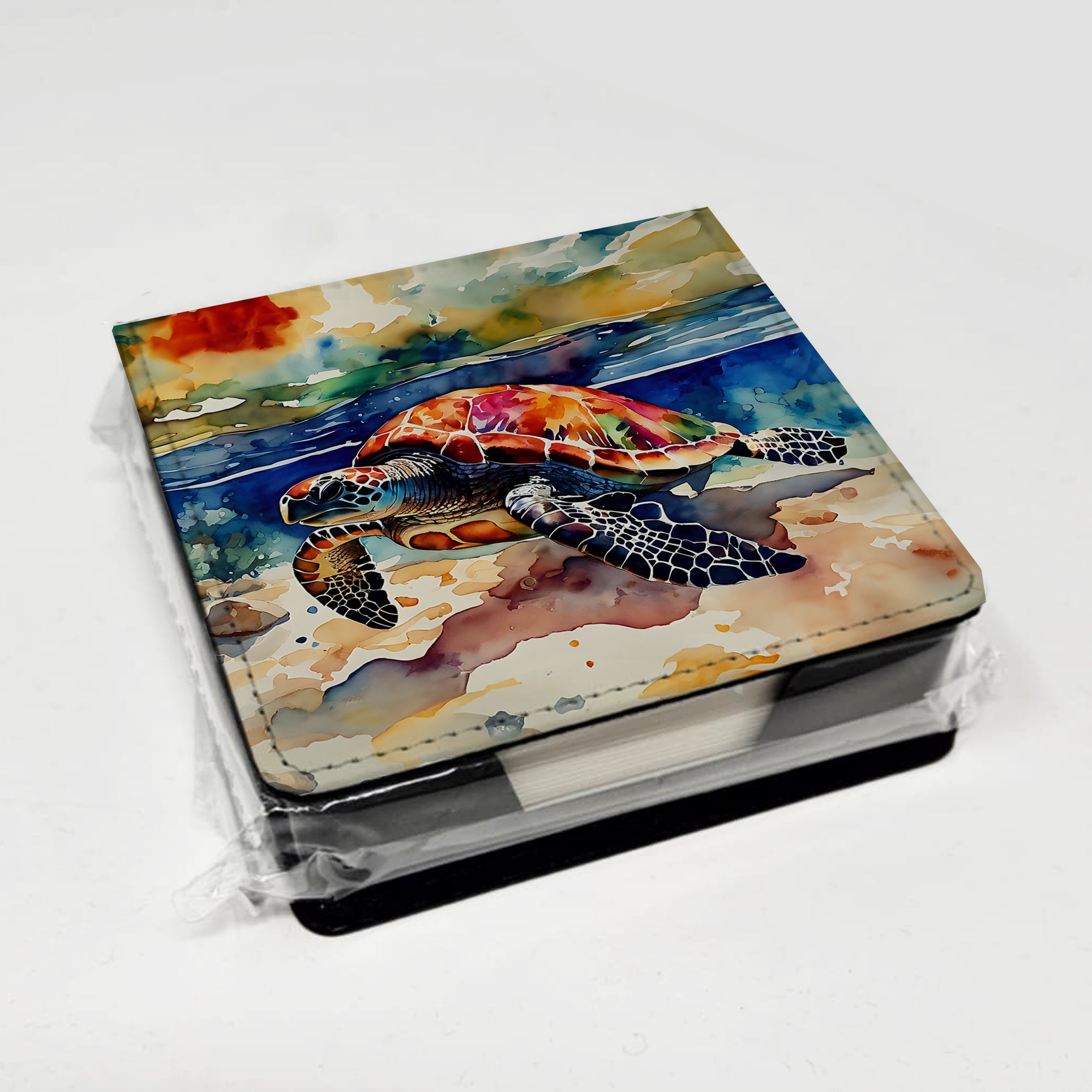Caroline's Treasures Loggerhead Sea Turtle PU Leather Note Paper Holder