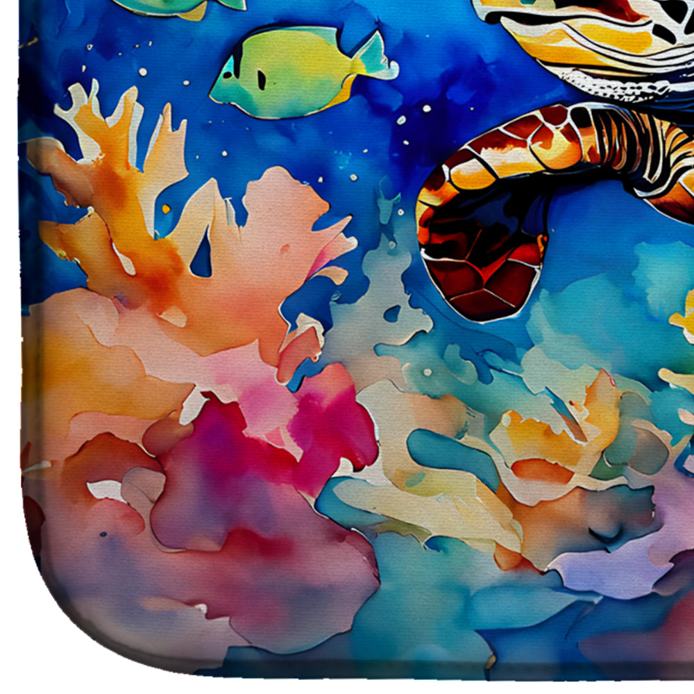 Caroline's Treasures Loggerhead Sea Turtle Dish Drying Mat