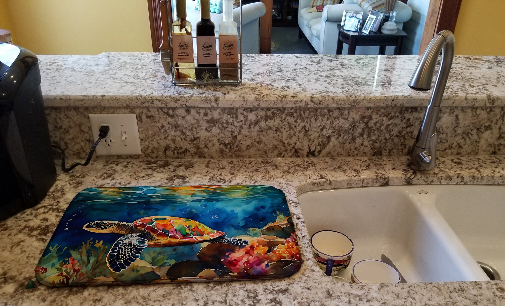 Caroline's Treasures Loggerhead Sea Turtle Dish Drying Mat