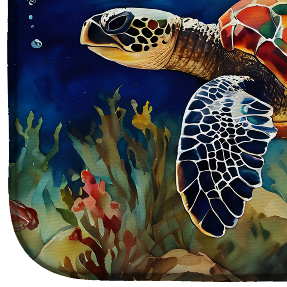 Caroline's Treasures Loggerhead Sea Turtle Dish Drying Mat