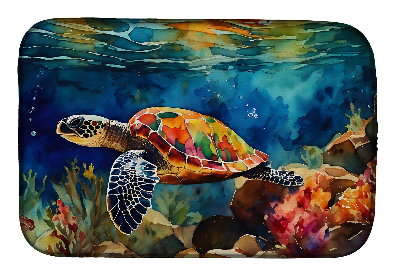 Caroline's Treasures Loggerhead Sea Turtle Dish Drying Mat