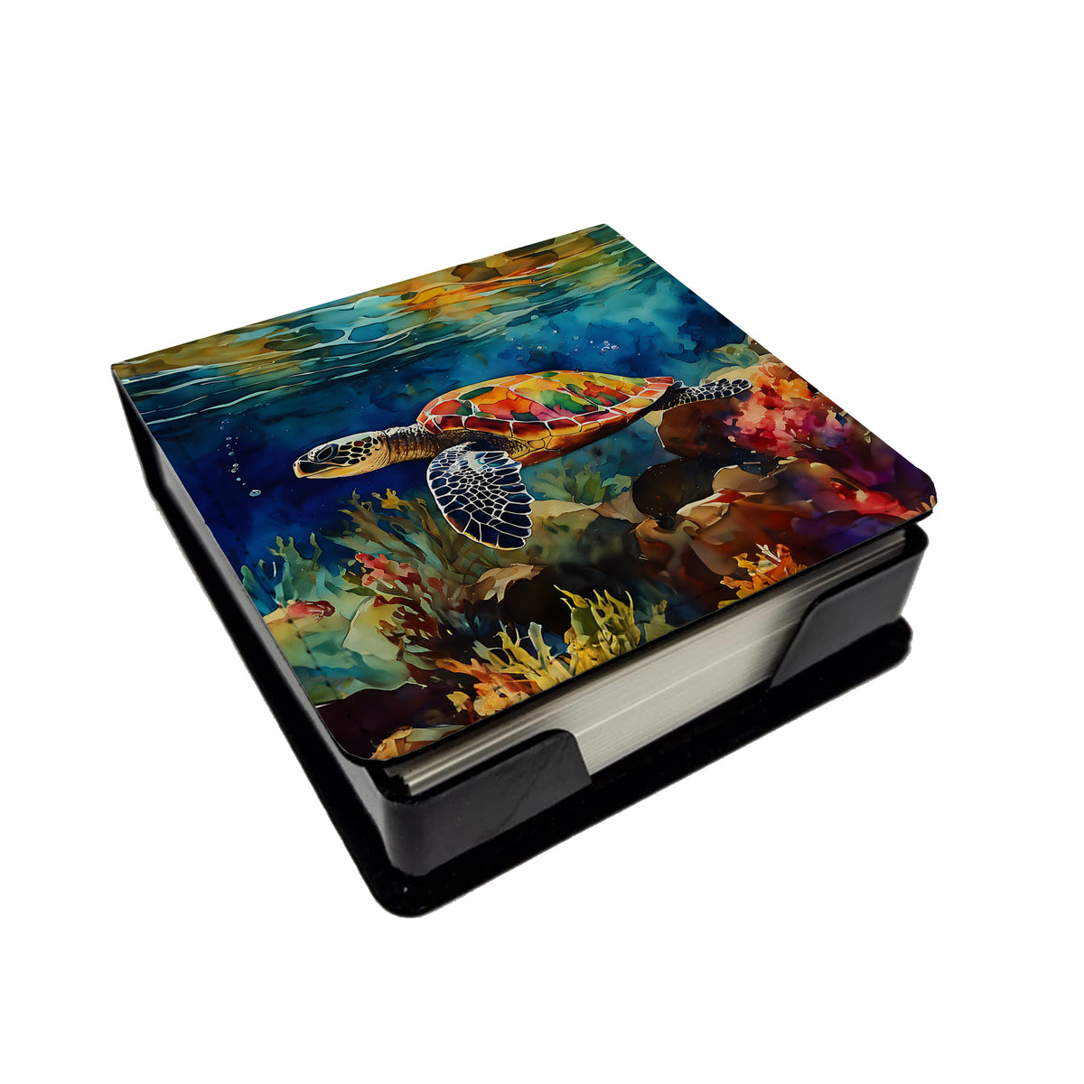 Caroline's Treasures Loggerhead Sea Turtle PU Leather Note Paper Holder