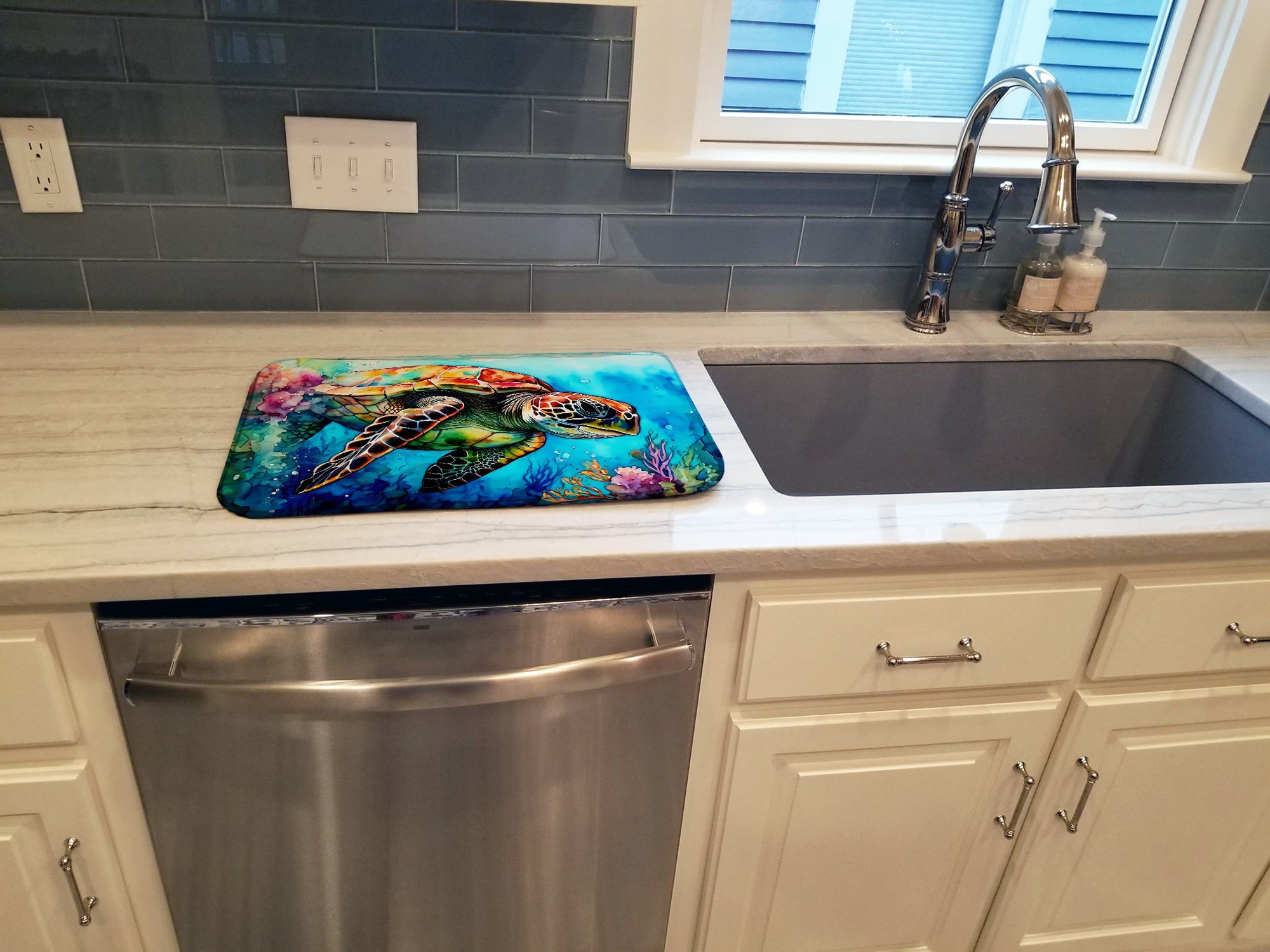 Caroline's Treasures Loggerhead Sea Turtle Dish Drying Mat